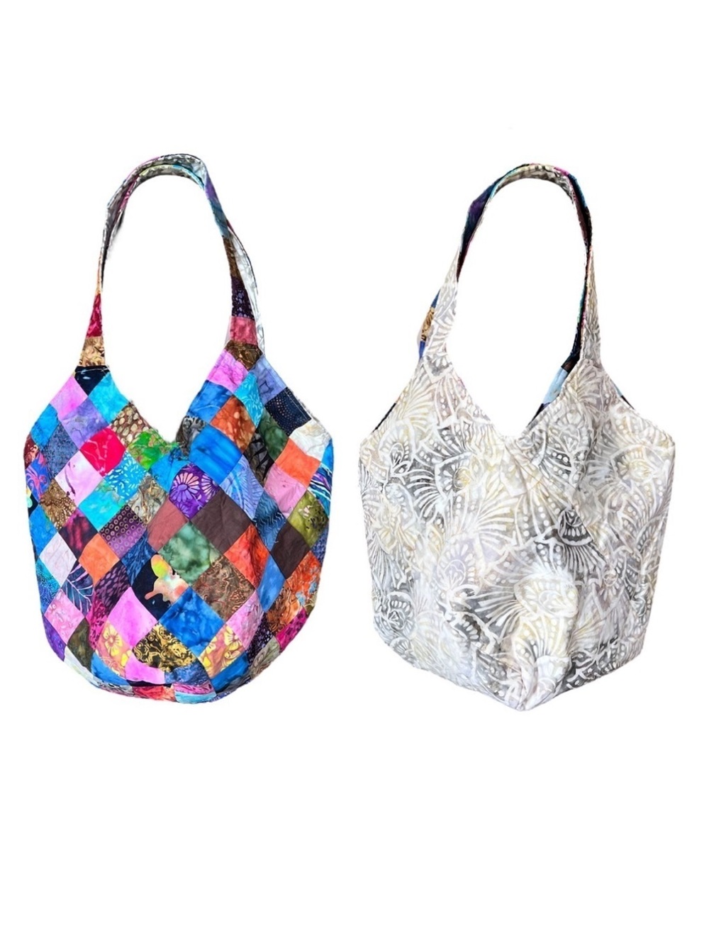 Mondo Reversible Quilted Shoulder Bag Tote Reusable Grocery Bag Boho Vacation